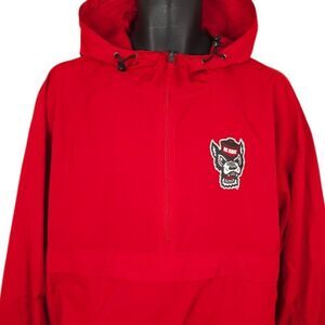 North Carolina State Wolfpack Jacket Mens Size XL Red Champion Windbreaker NCAA
